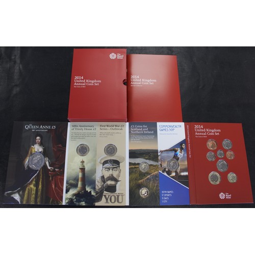 292 - 2014 14-coin brilliant uncirculated annual set featuring both definitive and commemorative issues in... 