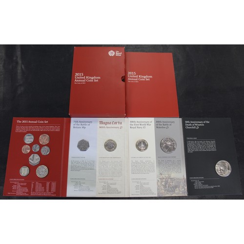 295 - 2015 13-coin brilliant uncirculated annual set featuring both definitive and commemorative issues in... 