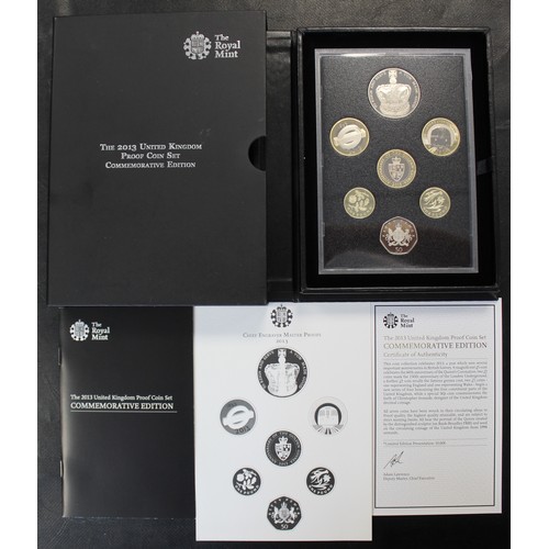 290 - 2013 Royal Mint 7-coin Commemorative Edition proof set including Underground Roundel & Train £2 ... 