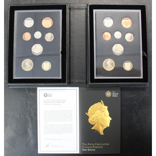 294 - 2015 Royal Mint 8-coin Definitive Edition proof sets (2, in single case). Both sets with fifth Jody ... 