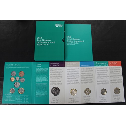 299 - 2018 13-coin brilliant uncirculated annual set featuring both definitive and commemorative issues in... 