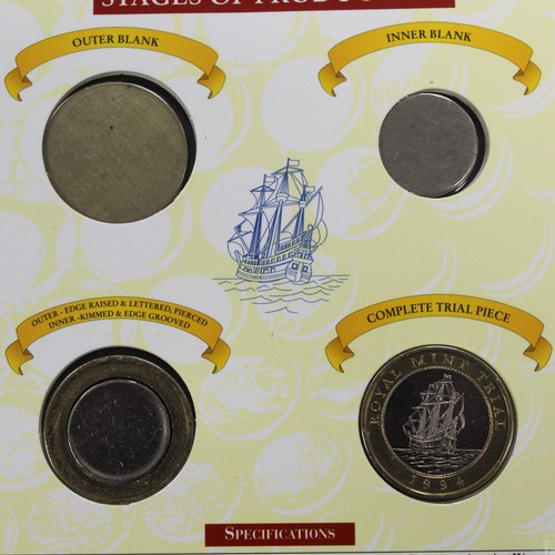 264 - 1994 Royal Mint Trial £2 coin set in presentation pack. The set demonstrates the stages of mintage o... 