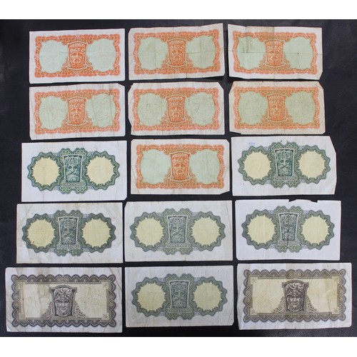 12 - Ireland, Central Bank, assorted banknotes (15) comprising 10 shillings (7), £1 (6) and £5 (2). Mixed... 