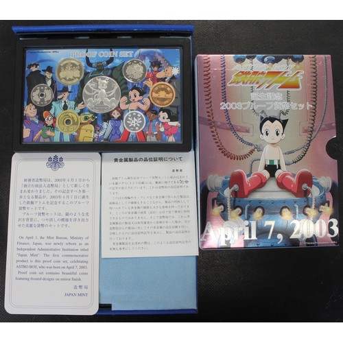 317 - Japan, 2003 Birth of Astro Boy proof set with commemorative silver medal struck by the Japan Mint. S... 