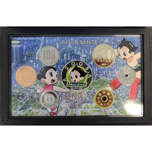 317 - Japan, 2003 Birth of Astro Boy proof set with commemorative silver medal struck by the Japan Mint. S... 