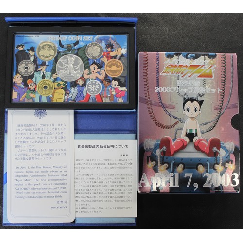 331 - Japan, 2003 Birth of Astro Boy proof set with commemorative silver medal struck by the Japan Mint. A... 