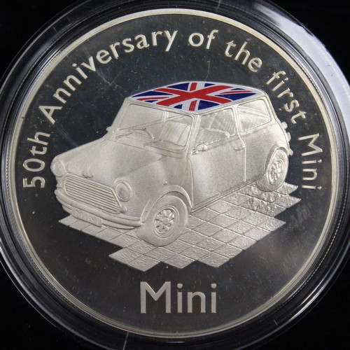 221 - Alderney 2009 5oz silver proof £10 celebrating the 50th Anniversary of the Mini presented with colou... 