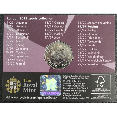 246 - 2011 London Olympics Rowing 50p signed by Sir Steve Redgrave. One of 500 officially licensed Memorab... 