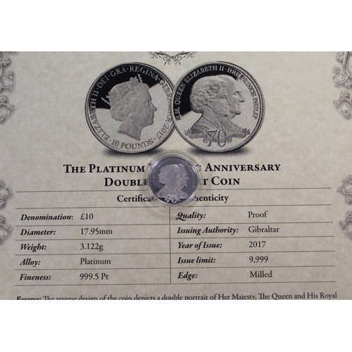 211 - The Platinum Wedding Anniversary Photographic Collection including a 2017 Gibraltar 1/10oz Platinum ... 