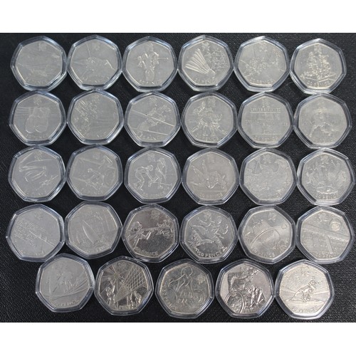 248 - 2012 London Olympics 50p collection comprising all 29 issues all generally from light circulation an... 