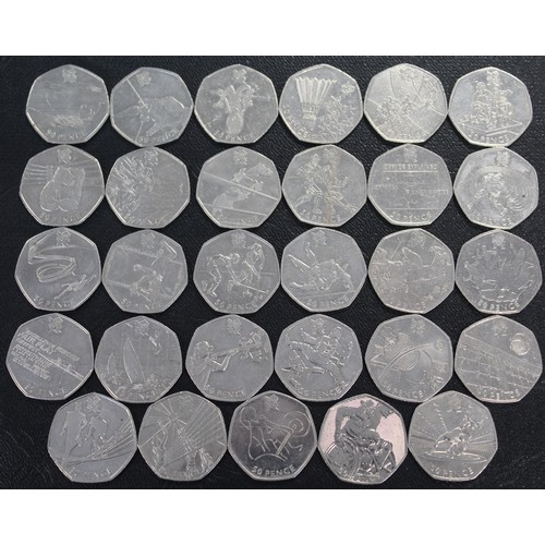 247 - 2012 London Olympics 50p collection comprising all 29 issues all generally from light circulation.