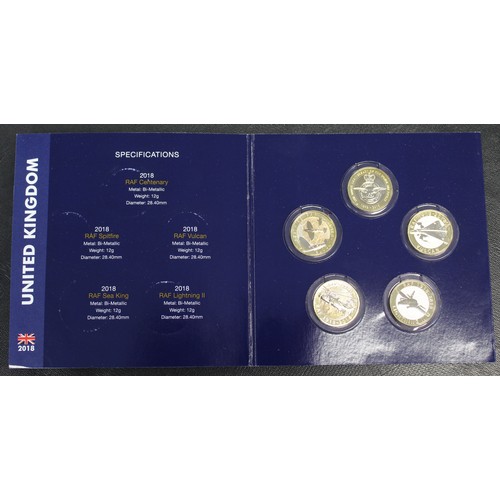 274 - 2018 £2 coin RAF set Elizabeth II. Presented in Change Checker holder with all showing signs of some... 