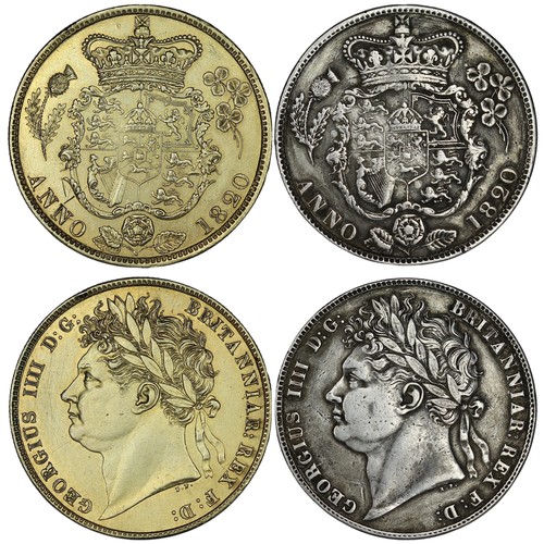 62 - A pair of 1820 Half-crowns, George IV. Obv. Laurate bust, Rev. crowned lightly garnished shield. The... 