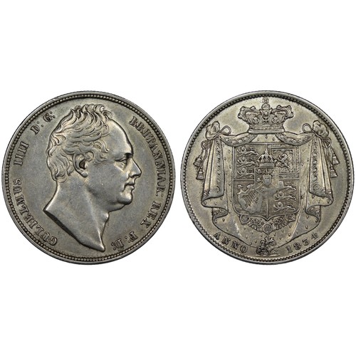 66 - 1834 Halfcrown, William IV. Obv. bare head facing right with W.W. incuse in script on truncation, Re... 