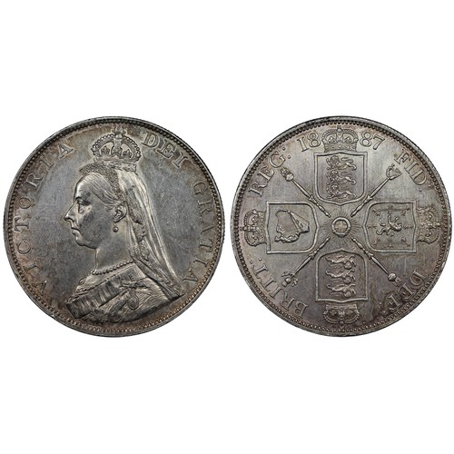 74 - 1887 Double Florin, Victoria. Roman 1 in date. A vibrant example with plentiful lustre and much eye-... 