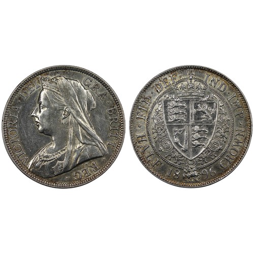 70 - 1896 Halfcrown, Victoria. Obv. old veiled head, Rev. spade-shaped shield within collar of the Garter... 