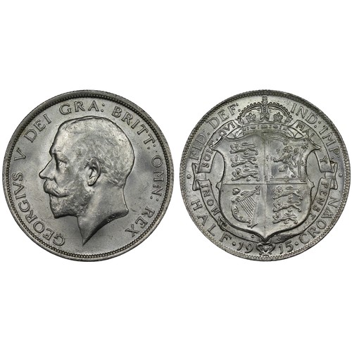 72 - 1915 Halfcrown, George V. Obv. bare head facing left, Rev. crowned shield in garter. EF with good lu... 