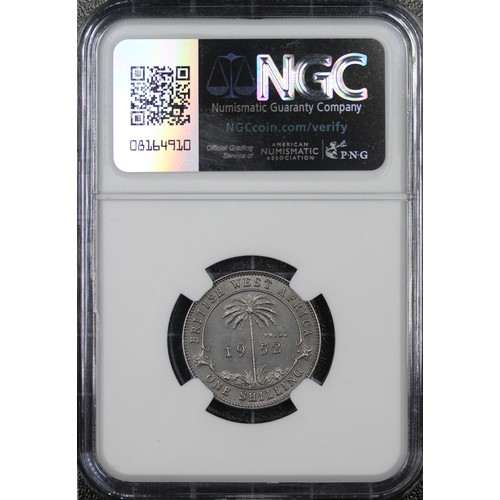 329 - 1952 British West Africa 1 Shilling Trial piece, NGC MS65, George VI, struck in stainless steel. Iss... 