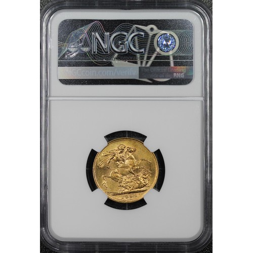 151 - 1892 Sovereign, NGC AU58, Victoria Jubilee head. Rev. St. George and the Dragon. Lustrous, EF or nea... 