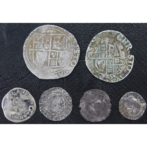 21 - A small selection of hammered detector finds, all Charles I comprising shillings to penny. Generally... 