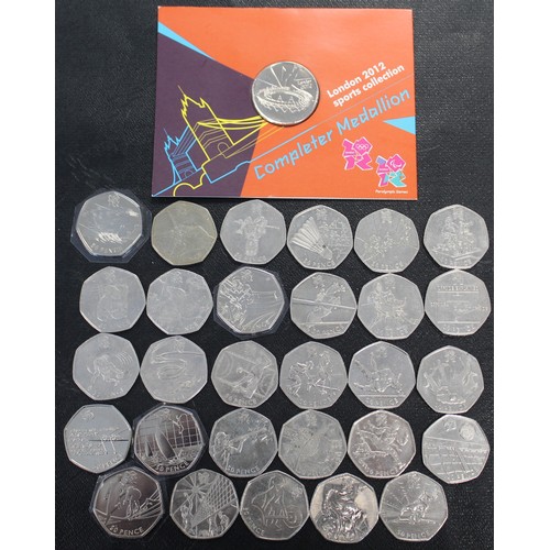 215 - 2012 London Olympics 50p collection comprising all 29 issues all generally from light circulation wi... 