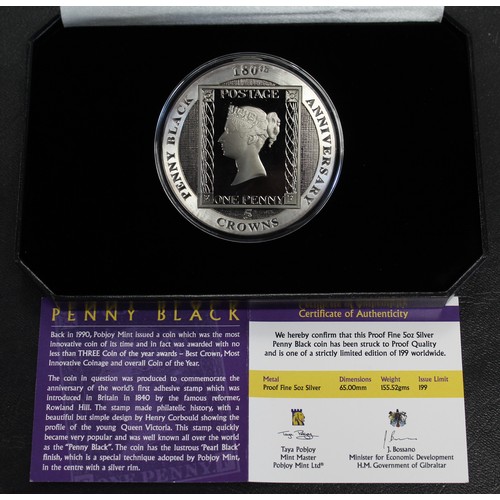 301 - Gibraltar, 2020 5oz silver proof 5 crowns, Elizabeth II. Struck to commemorate the 180th Anniversary... 