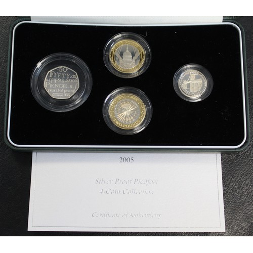 257 - 2005 Silver proof piedfort 4-coin set in leatherette presentation case with COA/information booklet.... 