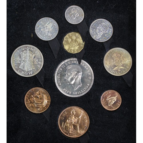 146 - 1951 Festival of Britain proof set, George VI. All coins generally UNC and mostly with ribbon toning... 