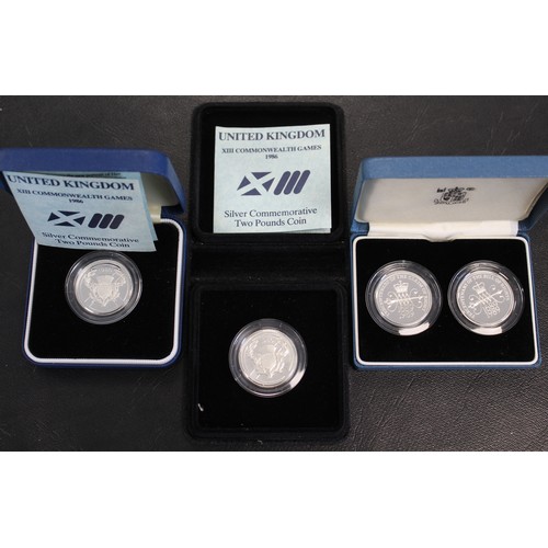 244 - Silver proof £2 coins (4) comprising 1986 Commonwealth Games & 1989 Claim & Bill of Rights 2... 