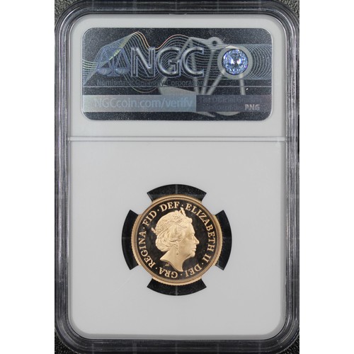 202 - NGC PF70 Ultra Cameo 2022 Proof sovereign, Elizabeth II. Platinum Jubilee special reverse design by ... 