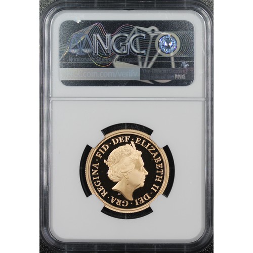 154 - NGC PF70 Ultra Cameo 2021 Gold proof two sovereign/two pounds, Elizabeth II. Obverse portrait by Jod... 