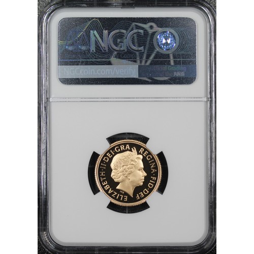 131 - NGC PF70 Ultra Cameo 2002 Proof sovereign, Elizabeth II. Obverse portrait by Ian Rank-Broadley, spec... 