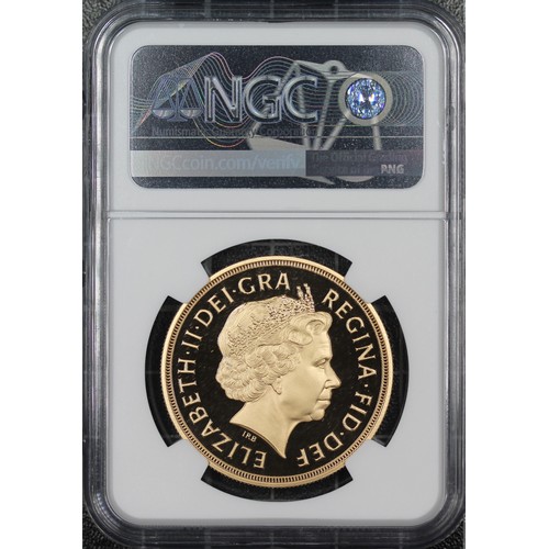 156 - NGC PF70 Ultra Cameo 2005 Proof 5 sovereigns/five pounds, Elizabeth II. Special reverse design with ... 