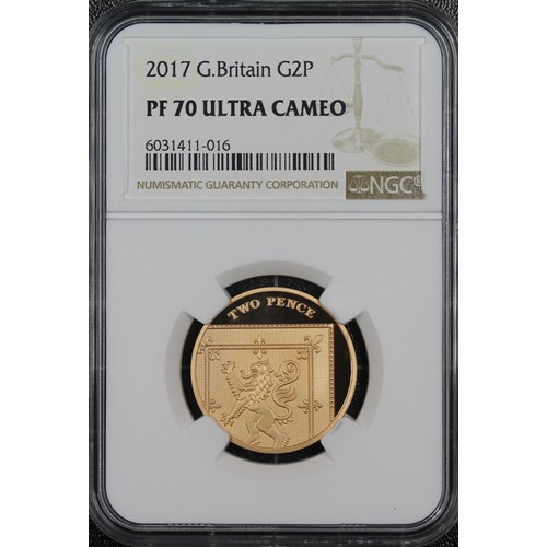 165 - NGC PF70 Ultra Cameo 2017 Gold proof 2p, Elizabeth II. Part of the 