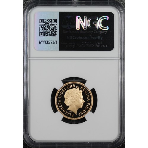 177 - NGC PF70 Ultra Cameo 2012 Proof sovereign, Elizabeth II. Special reverse with stylised St. George &a... 