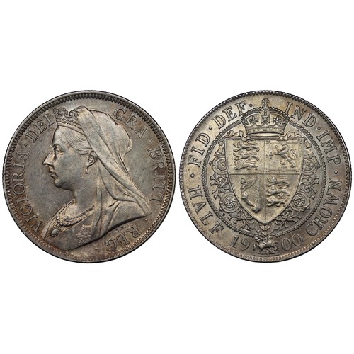 126 - 1900 Halfcrown, Victoria. Obv. old veiled head, Rev. spade-shaped shield within collar of the Garter... 