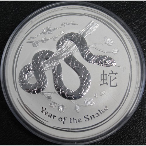 295 - Australia, 2013 10oz Lunar Series silver $10 commemorating the Year of the Snake with reverse proof-... 