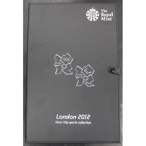 212 - 2012 London Olympic silver 50p collection in Royal Mint case and comprising the full set of 29 coins... 