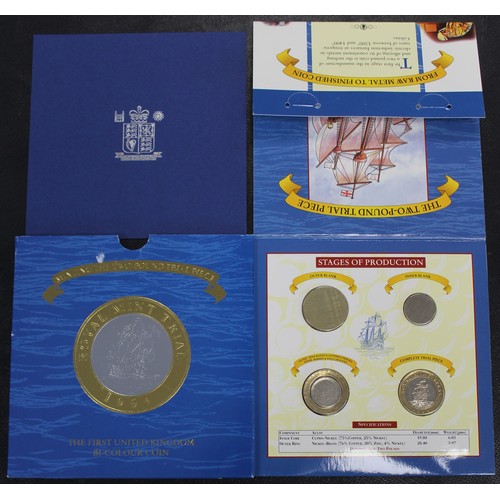 234 - 1994 Royal Mint Trial £2 coin set in presentation pack. The set demonstrates the stages of mintage o... 