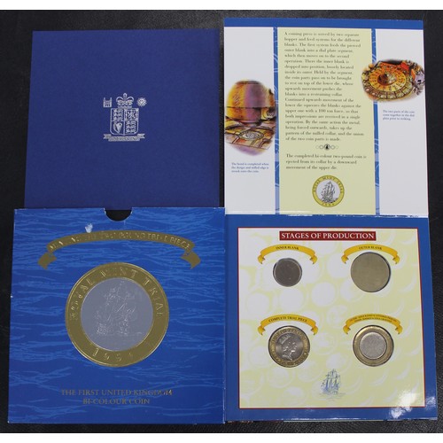 234 - 1994 Royal Mint Trial £2 coin set in presentation pack. The set demonstrates the stages of mintage o... 