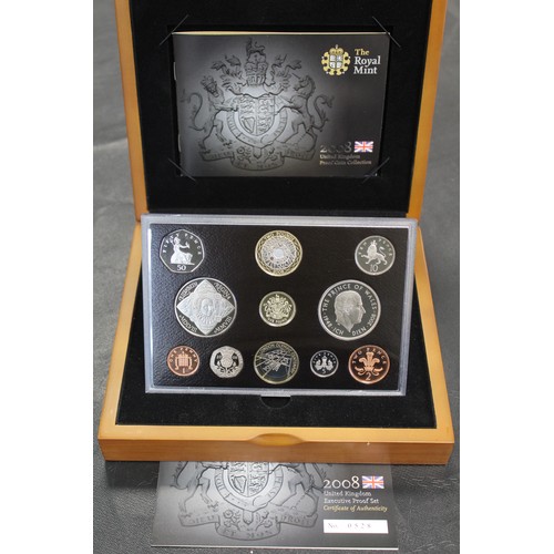 266 - 2008 Royal Mint Executive 11-coin proof set including Elizabeth I commemorative £5 coin and London O... 