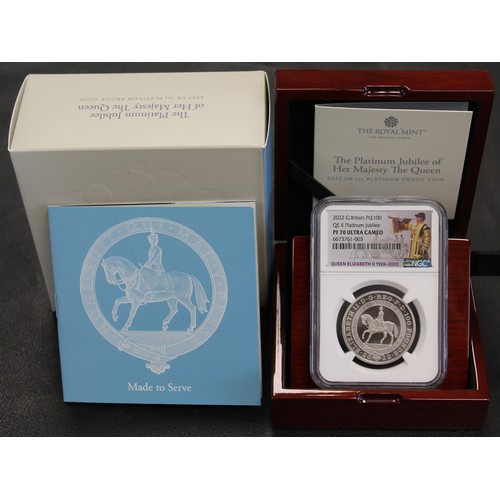 179 - NGC PF70 Ultra Cameo 2022 Platinum proof 1oz £100. Struck to celebrate Queen Elizabeth II's Platinum... 