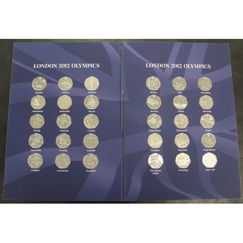 216 - 2012 London Olympics 50p collection comprising all 29 issues all generally from light circulation. P... 