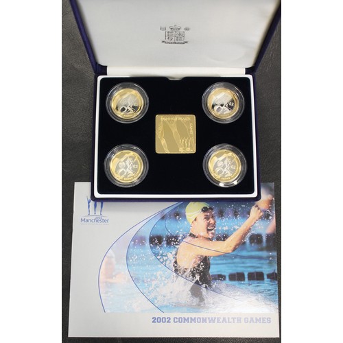 237 - 2002 Silver proof Commonwealth Games £2 coin set. Cased with COA/booklet and outer box. As struck, a... 