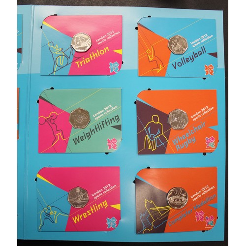 213 - BUNC London 2012 Olympics 50p collection. All 29 issues & completer medallion in Royal Mint card... 