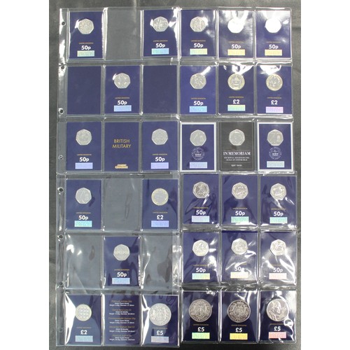 226 - A small assortment of BUNC coins (28) comprising 2002 Commemorative 5-coin set, 2019 Military 5-coin... 