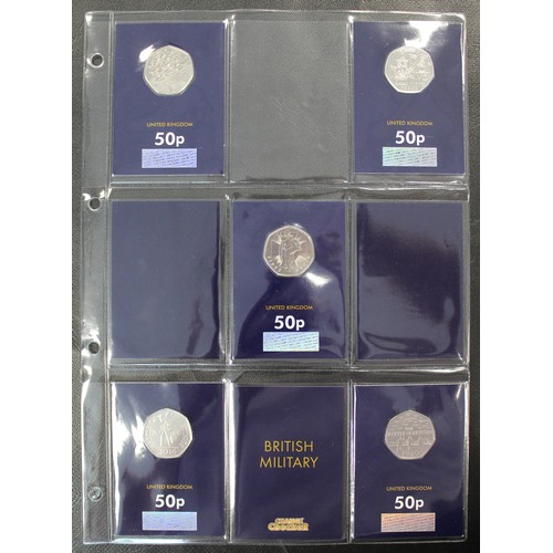 226 - A small assortment of BUNC coins (28) comprising 2002 Commemorative 5-coin set, 2019 Military 5-coin... 