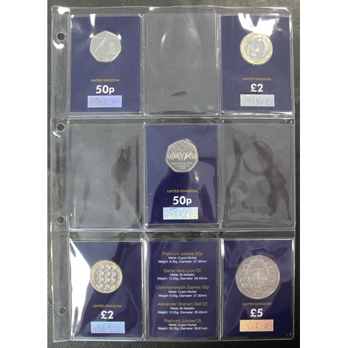 226 - A small assortment of BUNC coins (28) comprising 2002 Commemorative 5-coin set, 2019 Military 5-coin... 