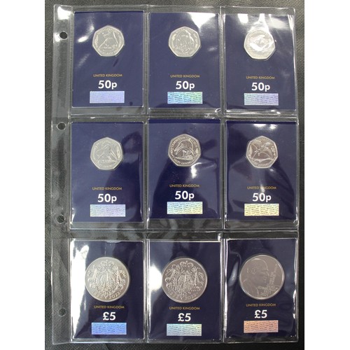 226 - A small assortment of BUNC coins (28) comprising 2002 Commemorative 5-coin set, 2019 Military 5-coin... 