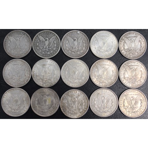 321 - USA, Morgan dollars (14) comprising 1882 (2), 1884, 1885, 1886, 1889, 1890, 1891-S, 1896, 1898, 1900... 